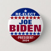 RE-ELECT Joe Biden 2024 Campaign Button (Voorkant)