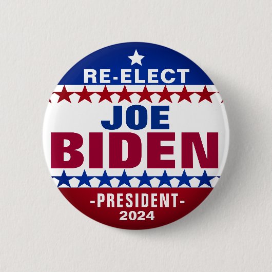 RE-ELECT Joe Biden 2024 Campaign Button (Voorkant)