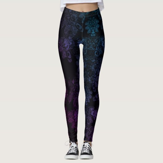 Re-make Wild Things Shimmery BluPurple Asymmetrisc Leggings (Voorkant)