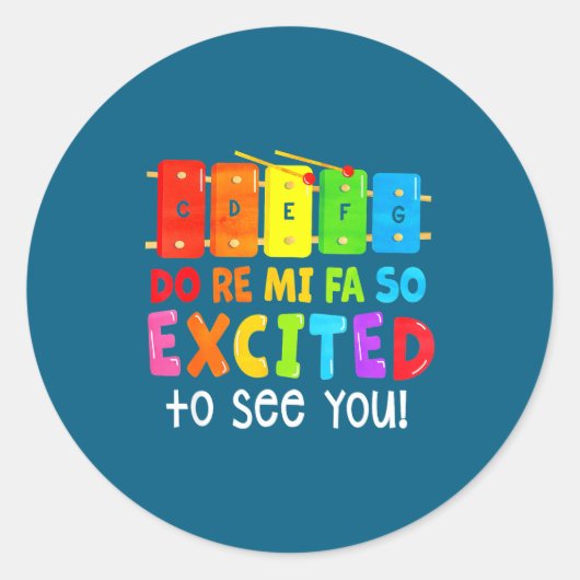Re Mi Fa So Opgewonden Ronde Sticker (Voorkant)