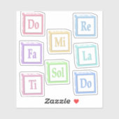 re Mi Fa Sol La Ti Solfege Musical.Baby Blokken Sticker (Vel)