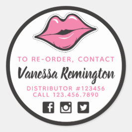 Re-order Pink Kiss Lipstick & Beauty Distributeur Ronde Sticker