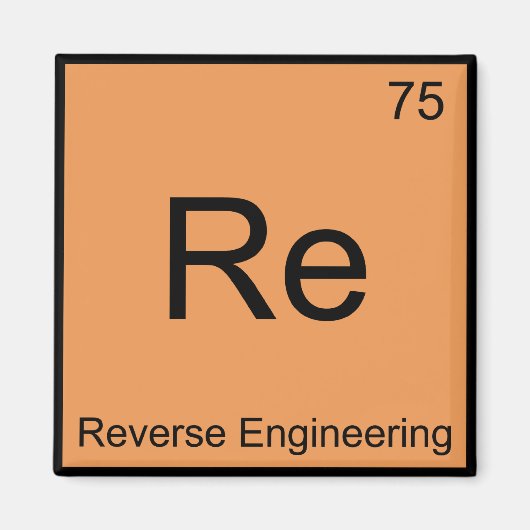 Re - Reverse Engineering Chemie Elementsymbool Magneet (Voorkant)