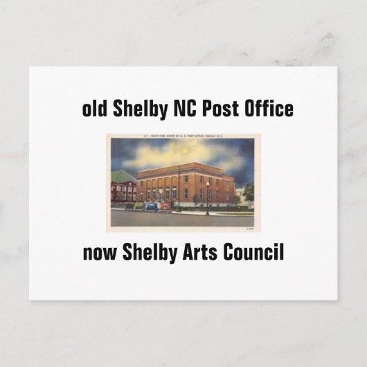 re Shelby NC Post Kantoor briefkaart (Voorkant)