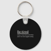 Re-tired Definition Funny Retirement Sleepy Men Wo Sleutelhanger (Voorkant)