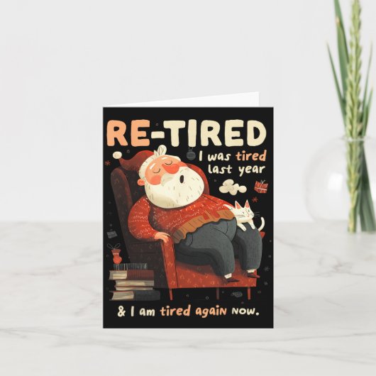 Re-tired Santa Definition Funny  Kaart (Voorkant)