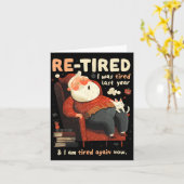 Re-tired Santa Definition Funny  Kaart (Gele Bloem)