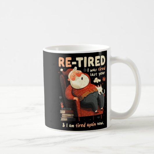 Re-tired Santa Definition Funny  Koffiemok (Rechts)