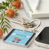 "Reach for the Sky – Motivational Cartoon Sleutelhanger (Voorkant Rechts)