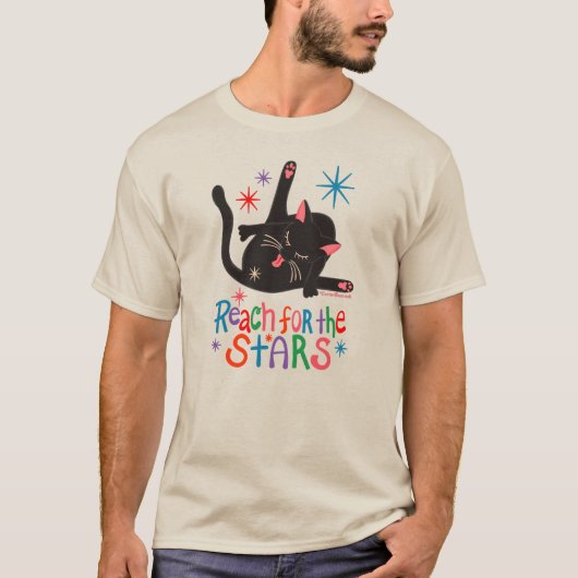 Reach for the Stars - Funny Cat Butt Pun T-shirt (Voorkant)