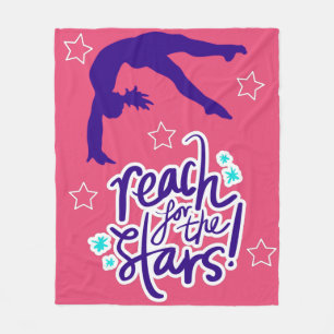 Reach for the Stars Gymnastics Tumbling Photo Pr Fleece Deken