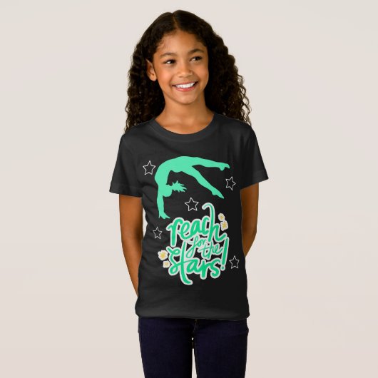 Reach for the Stars Gymnastics Tumbling T-Shirt (Voorkant volledig)