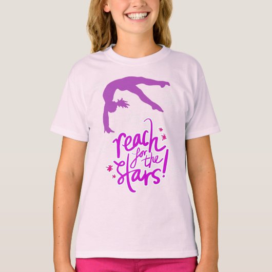 Reach for the Stars Gymnastics Tumbling T-Shirt (Voorkant)
