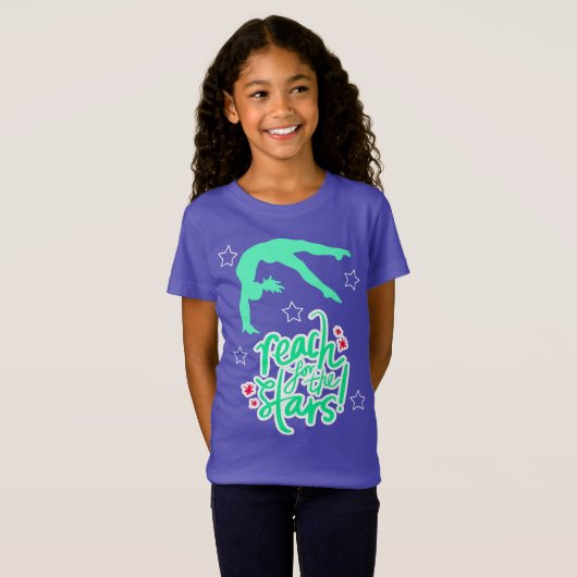 Reach for the Stars Gymnastics Tumbling T-Shirt (Voorkant volledig)