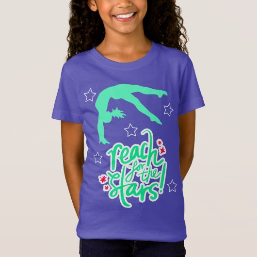 Reach for the Stars Gymnastics Tumbling T-Shirt (Voorkant)