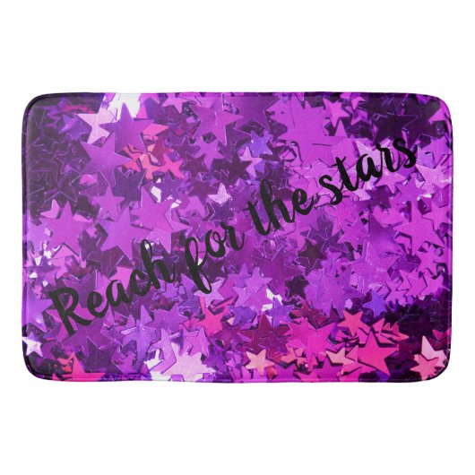 Reach for the Stars Paarse Bath Mat (Voorkant)