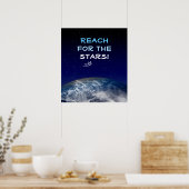 Reach for the Stars Planet Earth Flying Star Poster (Keuken)