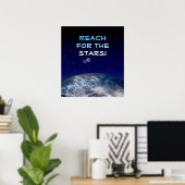 Reach for the Stars Planet Earth Flying Star Poster (Thuiskantoor)