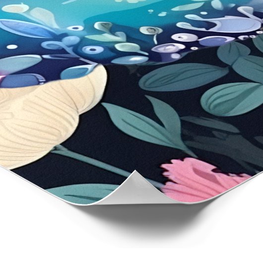 Reach for the Stars Woodland Bunny bloemig  Poster (Hoek)