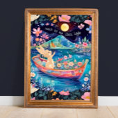 Reach for the Stars Woodland Bunny bloemig  Poster