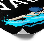 Reach for Wall Fun Swimmer Swimming Coach Mannen W Poster (Hoek)