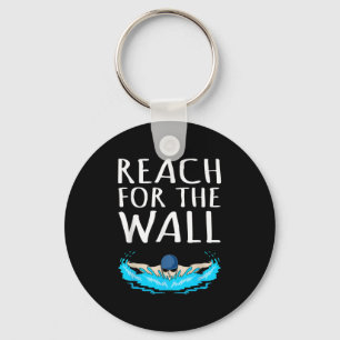 Reach for Wall Fun Swimmer Swimming Coach Mannen W Sleutelhanger