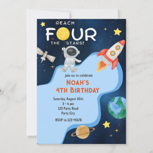 Reach Four The Stars 4e verjaardagsuitnodiging Rui Kaart