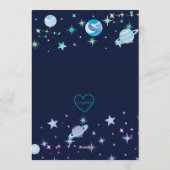 Reach Four the Stars Blue Green Space 4th Birthday Kaart (Achterkant)