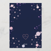 Reach Four the Stars Pink Space 4th Birthday Kaart (Achterkant)