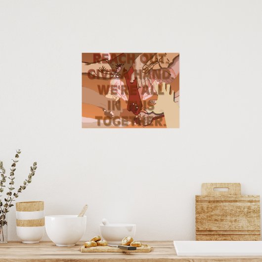 Reach Out Geef een hand Poster (Keuken)