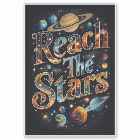 Reach The Stars – Colour Burst Sticker (Voorkant)
