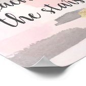 REACH voor STARS - Roze Gold Quote Poster (Hoek)