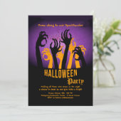 Reaching Hands Halloween-feest uitnodiging (Staand voorkant)