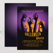 Reaching Hands Halloween-feest uitnodiging (Voorkant / Achterkant)