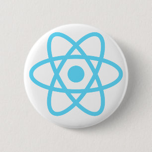 React js stickers, Mokken, T-shirts en nog veel me Ronde Button 5,7 Cm