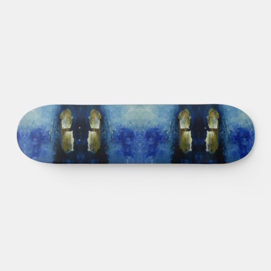 Reactie Blauw Bastract Schilderen op Skateboard (Horizontaal)