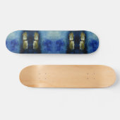 Reactie Blauw Bastract Schilderen op Skateboard (Horizontaal)