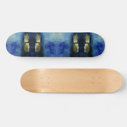 Reactie Blauw Bastract Schilderen op Skateboard (Horizontaal)