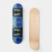 Reactie Blauw Bastract Schilderen op Skateboard (Voorkant)
