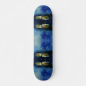 Reactie Blauw Bastract Schilderen op Skateboard (Voorkant)