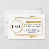 Reactie Kaarten Art Deco RSVP Gold White 1920 (Voorkant)