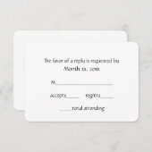 Reactie Kaarten Winter White voor bruiloften nr. 1 RSVP Kaartje (Voorkant / Achterkant)