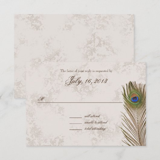 Reactie met Pauwveer RSVP Kaartje (Voorkant / Achterkant)