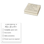 Reactie op huiswerk van leraar rubberstempel (Gestempeld)