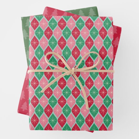 Reactie op kerstpapier met omlooppapier — Reeks 3  Inpakpapier Vel (In situ)