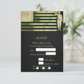 Reactie op pensioen Veteran RSVP Kaartje (Staand voorkant)