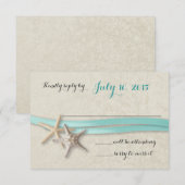 Reactie op Starfish and Ribbon Beach RSVP Kaartje (Voorkant / Achterkant)