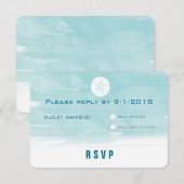 Reactie op zandband waterverf - ronde hoeken RSVP kaartje (Voorkant / Achterkant)