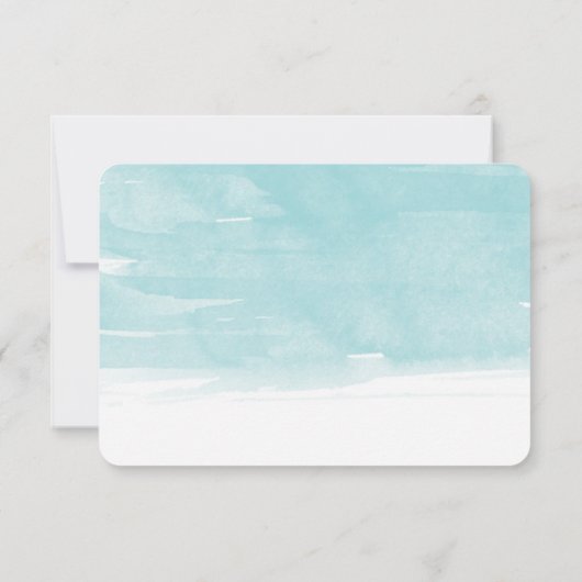 Reactie op zandband waterverf - ronde hoeken RSVP kaartje (Achterkant)