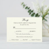 Reactie RSVP Minimalist Classic Elegant Kaartje (Staand voorkant)